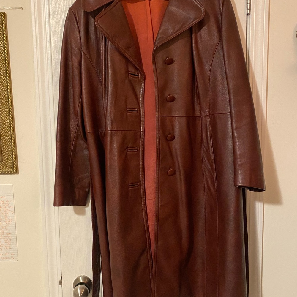 Burgundy Vintage Olympic Leather Jacket